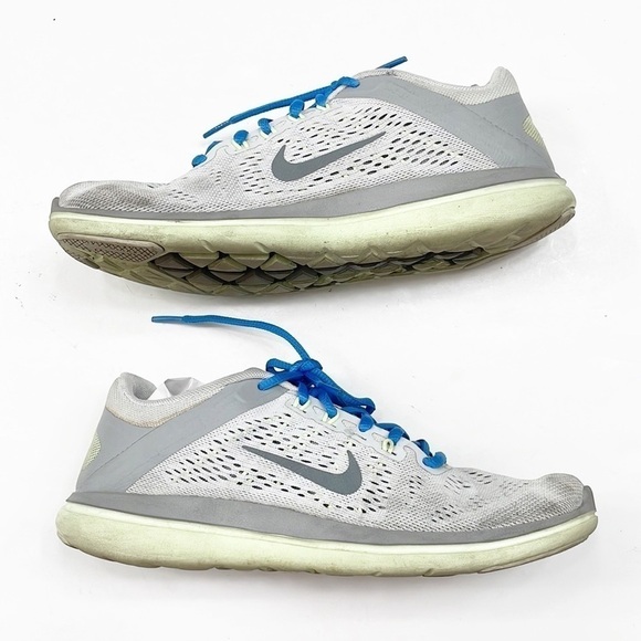 Nike Flex 2016 Run gray/green athletic running shoes - Picture 5 of 11